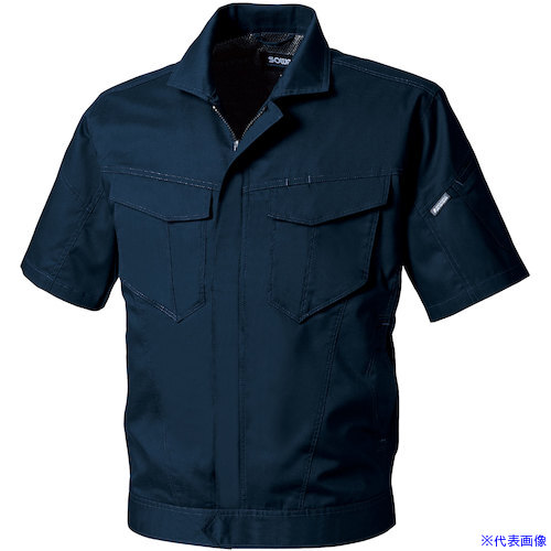 ■SOWA 3008-01 半袖ブルゾン ネイビー 4L 30080114L(5311369)[送料別途お見積り][法人限定][掲外取寄]
