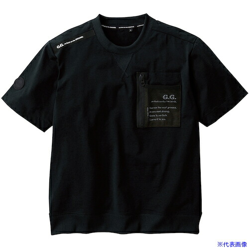 ■G.G. 8255－53 半袖Tシャツ ブラック 4L 82555344L(5311631)[送料別途お見積り][法人限定][掲外取寄]