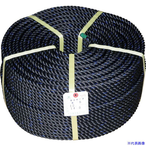 ■高木 HZロープ 黒 12mmX200m 364742(5383987)[送料別途お見積り][法人限定][掲外取寄]