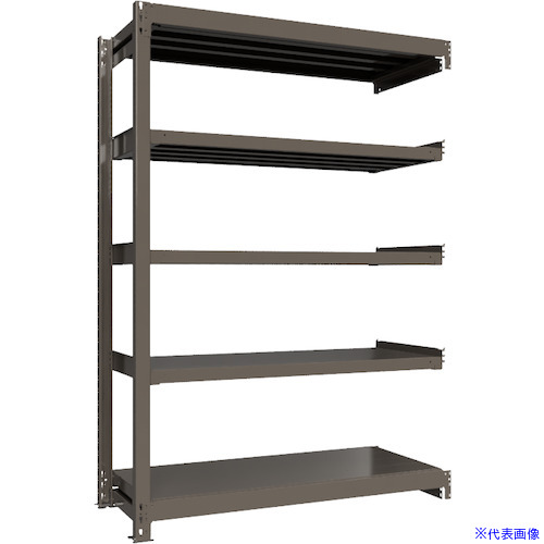 ■ICHIMAI 重量ボルトレスラック 段荷重1000Kg H2100&times;W1500&times;D600 天地5段 連結グレー TH1000756R5(5384254)[法人限定][直送元]｜セミプロＤＩＹ店ファースト
