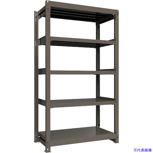 ■ICHIMAI 重量ボルトレスラック 段荷重1000Kg H2100×W1200×D600 天地5段 単体グレー TH1000746T5(5384268)[法人限定][直送元]