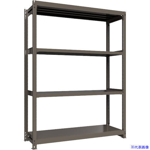 ■ICHIMAI 重量ボルトレスラック 段荷重1000Kg H2400&times;W1800&times;D600 天地4段 単体グレー TH1000866T4(5384292)[法人限定][直送元]｜セミプロＤＩＹ店ファースト