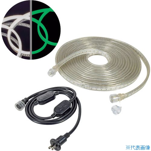 ■NICHIDO LEDコネクトライン 両面発光 10m 白 蓄光タイプ LECNR10LALW(5387578)