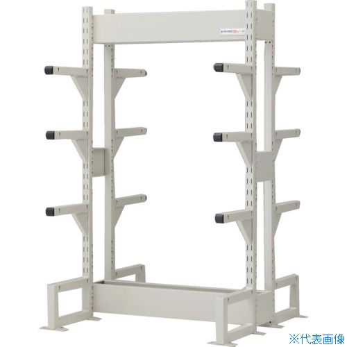 ■TRUSCO ボルトレス長尺保管棚M3 複式基本1800X300XH2400 4段 VRM38634W(5388189)[送料別途お見積り][法人限定][直送]