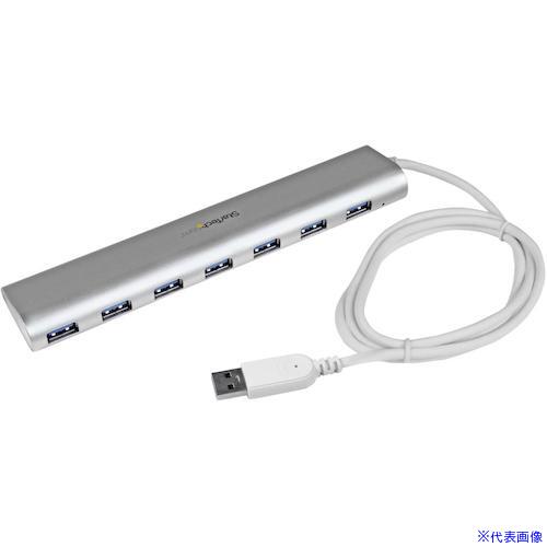 ■StarTech USBハブ/USB 3.0/7ポート Type－A/セルフパワー(ACアダプタ付属)/98cmケーブル/シルバー ST73007UA(5389649)[法人限定][外直送元]