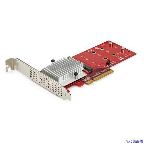 ■スターテック M.2増設カード/PCI Express x8/2x M.2/NGFF M.2 M-Key NVME AHCI SSD PEX8M2E2(5398562)[法人・事業所限定][外直送元]