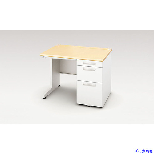 ■NAIKI 片袖デスク(ロングストローク XEHH型/天板:シルクウッド 本体:クリアーホワイト/W1000&times;D800&times;H720 XEHH108KWS(5440275)[送料別途お見積り][法人限定][外直送]｜セミプロＤＩＹ店ファースト