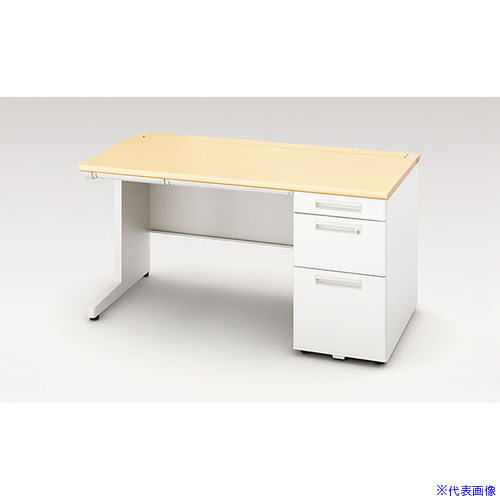 ■NAIKI 片袖デスク(ロングストローク XEHH型/天板:シルクウッド 本体:クリアーホワイト/W1400×D800×H720 XEHH148KWS(5440290)[送料別途お見積り][法人限定][外直送]