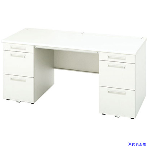 ■NAIKI 両袖デスク(ロングストローク XEHH型/天板:ホワイト 本体:クリアーホワイト/W1600×D800×H720 XEHH168HHWH(5440354)[送料別途お見積り][法人限定][外直送]