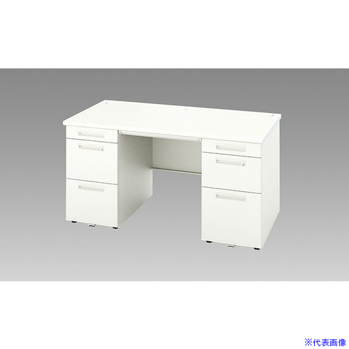 ■NAIKI 両袖デスク(ロングストローク XEHH型/天板:ホワイト 本体:クリアーホワイト/W1400×D800×H720 XEHH148KHWH(5441911)[送料別途お見積り][法人限定][外直送]
