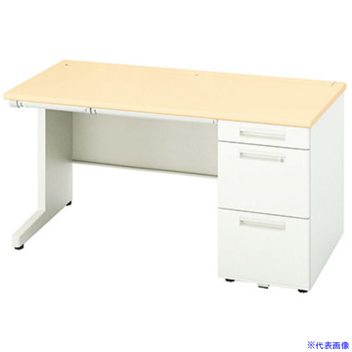 ■NAIKI 片袖デスク(ロングストローク XEHH型/天板:シルクウッド 本体:クリアーホワイト/W1400×D800×H720 XEHH148HWS(5443441)[送料別途お見積り][法人限定][外直送]