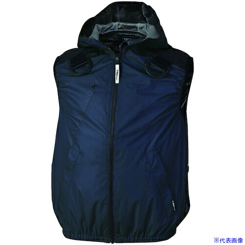 ■XEBEC 空調服遮熱ハーネスベスト(フード付き)XE98106－10－L コン XE9810610L(5463088)[送料別途お見積り][法人限定][掲外取寄]