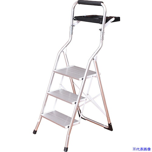 ■TASSCOM アルミ製トレー付き脚立 3段 TAN30103(5521168)[法人・事業所限定][外直送元]