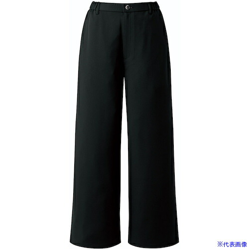 ■FOLK ワイドパンツ(脇後ゴム) ブラック L 6020SC9L(5528301)[送料別途お見積り][法人限定][掲外取寄]