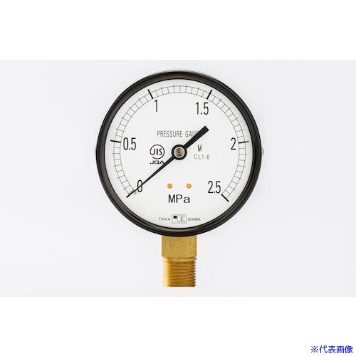 ■高島 一般蒸気用圧力計(A枠立型・φ100)圧力レンジ0.0～25MPa G3/8【102722540】 102722540(5641766)