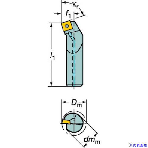 ■SANDVIK コロターン107 ポジチップ用ボーリングバイト(210) A25TSSKCL12(5663245)[送料別途お見積り][法人限定][掲外取寄]