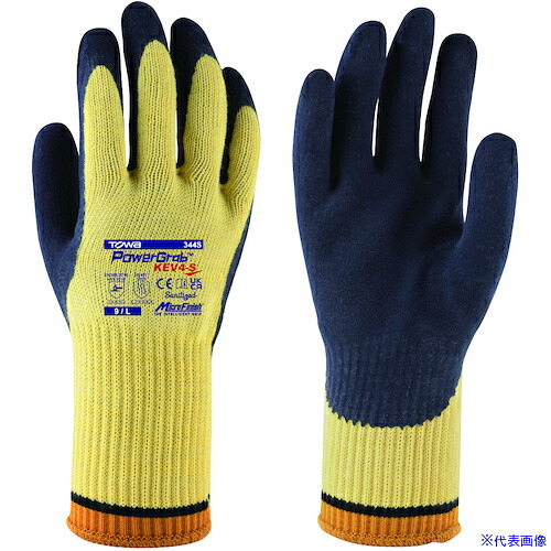 ■トワロン まとめ買い 耐切創手袋 パワーグラブKEV4－S 9/L (12双入) 344S12P9L(5675775)[送料別途お見積り][法人限定][掲外取寄]