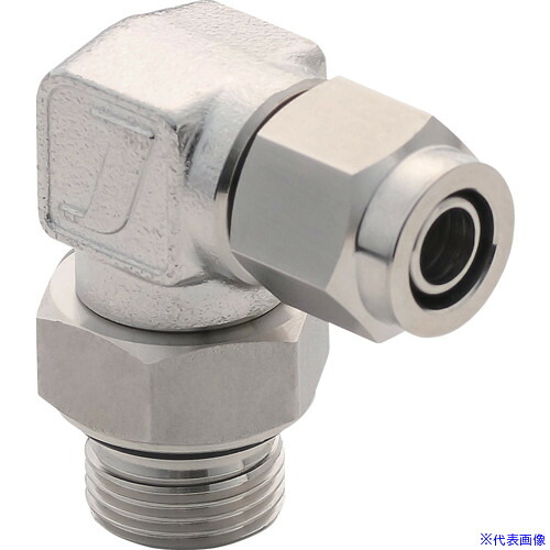 ■潤工社 ステンレス継手 ポジショナブルエルボ 8×6mm G1/8 LA8X6G18SUS(5726150)×10[送料別途お見積り][法人限定][掲外取寄]