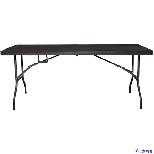 ■TASSCOM 木目調折り畳みテーブル 180cm TAN3006180(5727475)[法人・事業所限定][外直送元]