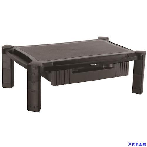 ■スターテック パソコンモニター台/32インチモニター/引出し付き/耐荷重10kg/大型/卓上 デスクトップ ディスプレイ スタンド MONSTADJDL(5743762)[法人・事業所限定][外直送元]