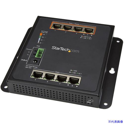 ■スターテック イーサネットスイッチ/8ポート/4x PoE+/ギガビット対応/マネージド/ DINレール・壁面取付可 IES81GPOEW(5745323)[法人・事業所限定][外直送元]｜セミプロＤＩＹ店ファースト