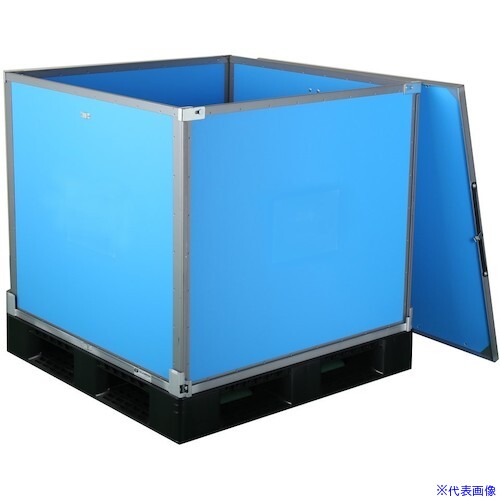 ■STEC (標準仕様タイプ) パレット一体型折り畳みコンテナ ST13001(5746490)[送料別途お見積り][法人限定][外直送]｜セミプロＤＩＹ店ファースト