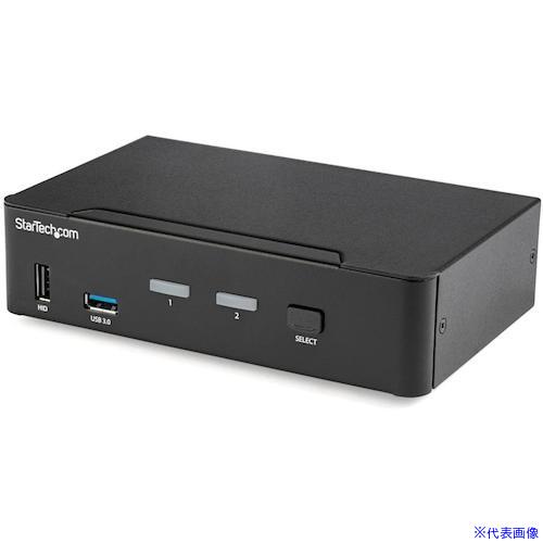 ■StarTech KVMスイッチ/2ポート/1画面/DisplayPort 1.2/4K60Hz/USB 3.0ハブ/オーディオ対応 SV231DPU34K(5746854)[法人限定][外直送元]