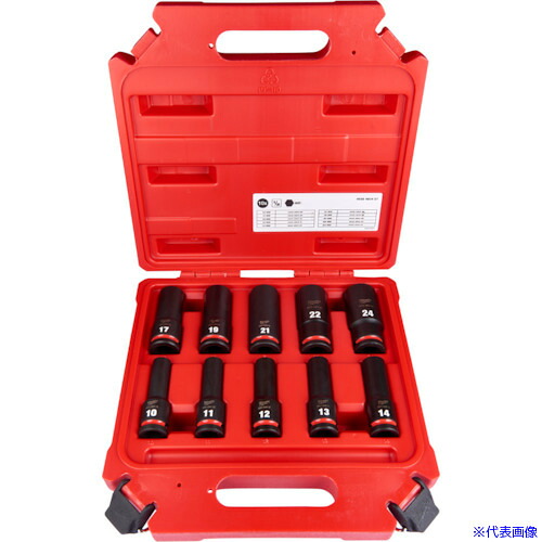 ■milwaukee SHOCKWAVE IMPACT DUTY ディープインパクトソケット 1/2インチ(12.7mm)角 10PCS セット 4932480457(5825088)