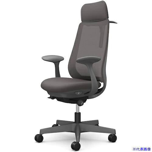 ■OKAMURA ポータム,固定肘,背メッシュ,EXスタンダードタイプ,ダークグレーボディ,ハンガー有,ランバー無,ナイロンキャスター CF26XAFKA2(5841891)[送料別途お見積り][法人限定][外直送]