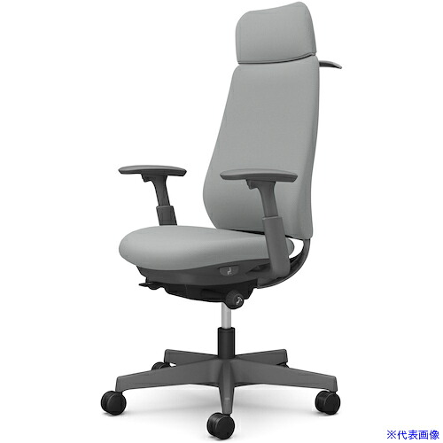 ■OKAMURA ポータム，可動肘，背クッション，EXスタンダードタイプ，ダークグレー，ハンガー有，ランバー無，ウレタンキャスター CF88ZAFSG3(5856246)[送料別途お見積り][法人限定][外直送]