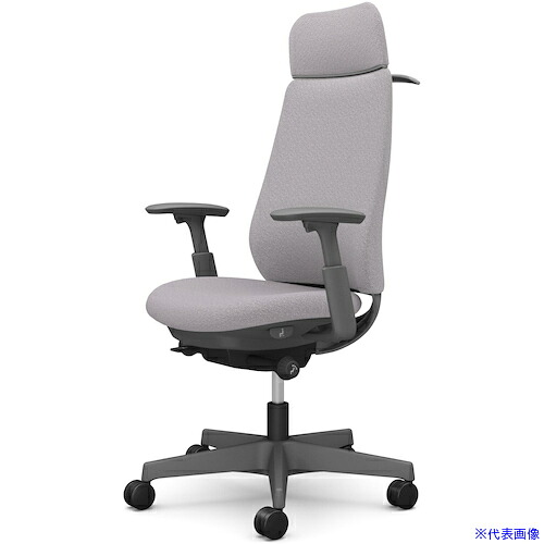 ■OKAMURA ポータム，可動肘，背クッション，EXスタンダードタイプ，ダークグレー，ハンガー有，ランバー無，ウレタンキャスター CF88ZAFXW1(5857876)[送料別途お見積り][法人限定][外直送]