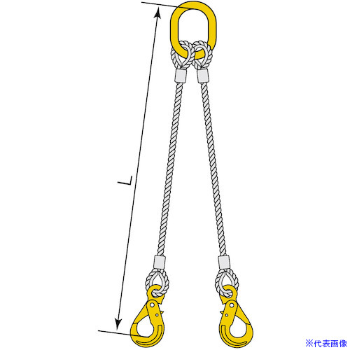 ■コンドーテック 2点吊JISロック止ワイヤ φ16&times;1M HJJ・HMG 05222KGJJ161(5873150)[送料別途お見積り][法人限定][外直送]｜セミプロＤＩＹ店ファースト