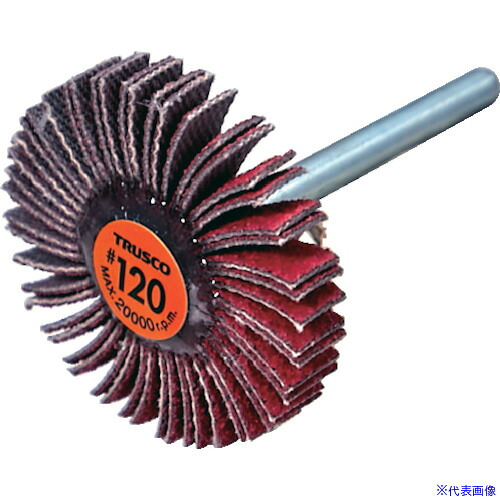 ■TRUSCO セラミックフラップホイール 軸径3mm #120 外径30×幅5×軸長30 (10個入) TCF3005CE120(5880628)