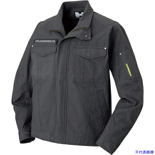 ■HUMMER HUMMER ストレッチブルゾンチャコールLL 305404052(6041676)[送料別途見積り][法人・事業所限定][外直送]