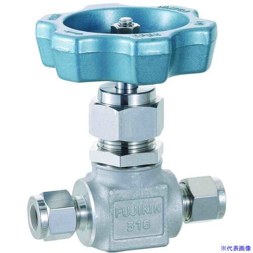 ■Fujikin SUS鋼製ニードルストップバルブUS92712.7 US927P12.7RV(6093453)[送料別途お見積り][法人限定][外直送]