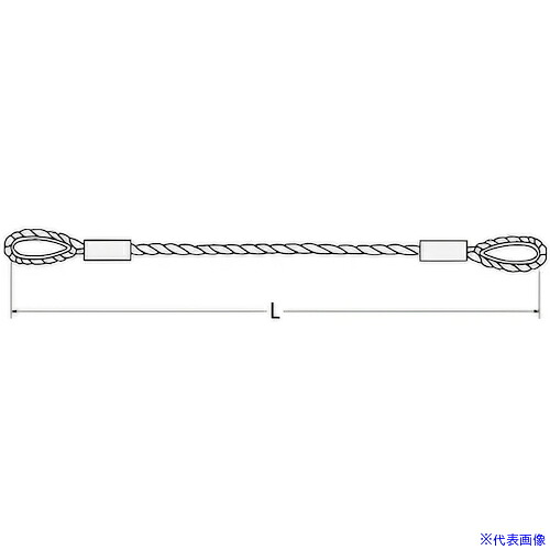 ■コンドーテック JISロック止ワイヤ φ18×6M 両コース入 05221186(6123706)[送料別途見積り][法人・事業所限定][外直送]
