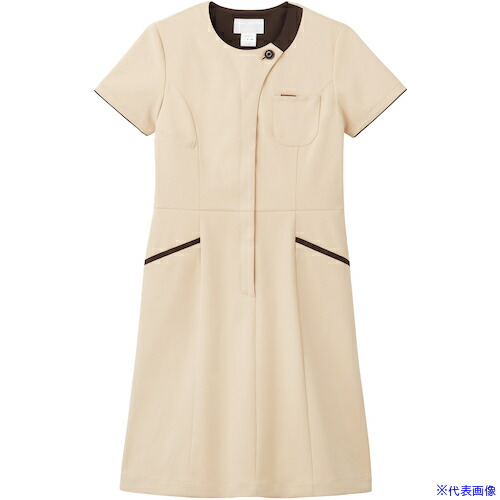 ■FOLK ワンピース 3026SC Eベージュ×BW L 3026SC10L(6212453)[送料別途お見積り][法人限定][掲外取寄]