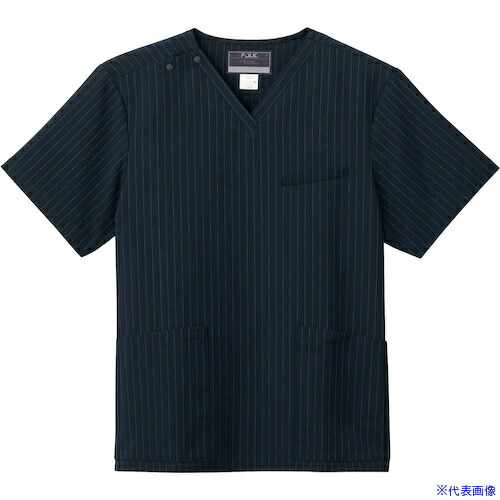 ■FOLK メンズスクラブ 7096SC ダークネイビー L 7096SC17L(6214110)[送料別途お見積り][法人限定][掲外取寄] 8,194円