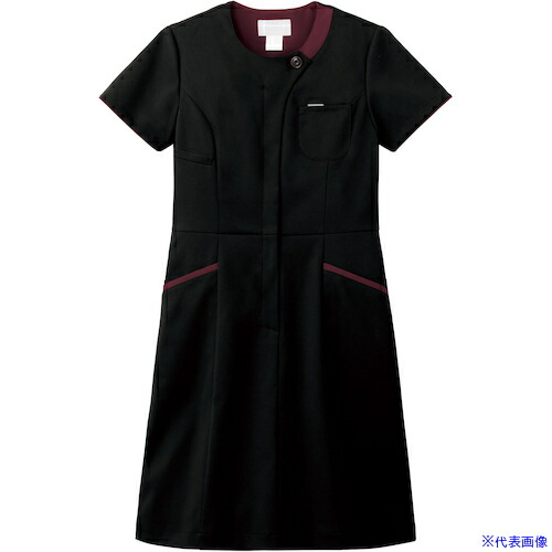 ■FOLK ワンピース 3026SC BK×バーガン S 3026SC9S(6217291)[送料別途お見積り][法人限定][掲外取寄]