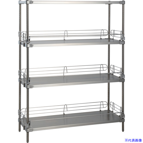■ERECTA エレクターシェルフ スーパーシリーズ 落下防止304ソリッドシェルフ W1519mmxD461mmxH2197mm 5段 MSS1520SPS2200W5L4(6224347)[法人限定][外直送元]