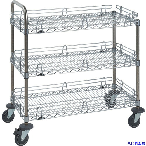 ■ERECTA スーパーシリーズ 落下防止カート I型 ワイヤーシェルフ W605mmxD460mmxH963mm RC1MS610A(6229078)[送料別途お見積り][法人限定][外直送]