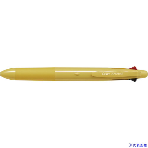 ■PILOT なめらか油性ボールペン アクロボール4+1 0.5mm イエロー BH41AB155Y(6350380)×10[送料別途お見積り][法人限定][掲外取寄]