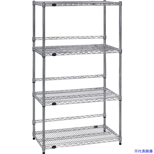 ■TRUSCO スチール製メッシュラック W905XD609XH1838 4段  バックバー付 TMEBB6364(6510450)
