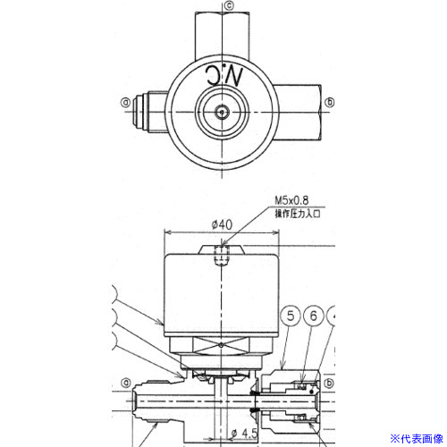 ■Fujikin SUS鋼製自動3方ダイレクトダイヤフラムバルブ_1MPa_FPR&minus;NDTB FPRNDTB716.353(6536725)[送料別途お見積り][法人限定][外直送]｜セミプロＤＩＹ店ファースト