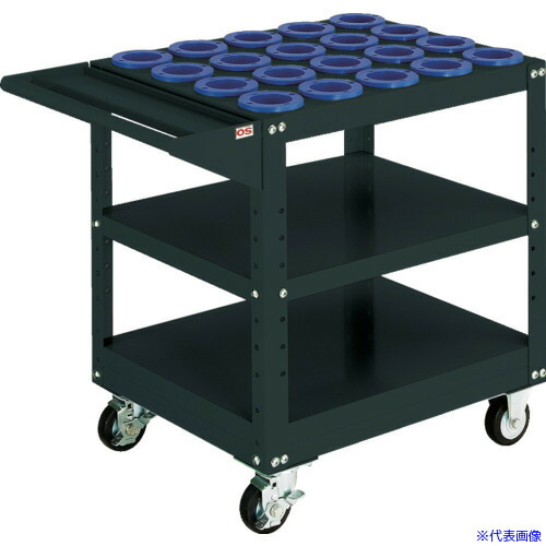 ■OS ツーリングワゴン 棚1段タイプ(ブラック)間口693mm 奥行550mm 高さ790mm HSK100A・NC5－100用 WD1020B(6547804)[法人限定][直送元]