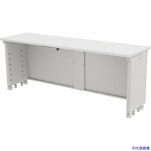 ■SANWA eデスク(ホワイト)W1800×D500×H700 EDSK18050W(6549511)[送料別途お見積り][法人限定][外直送]