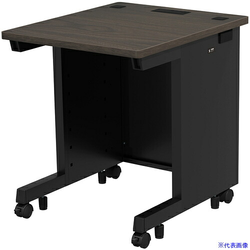 ■SANWA eデスク(濃い木目)W600×D700×H700 EDSK6070M(6549567)[法人限定][外直送元]