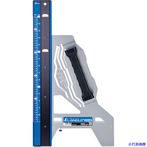 ■シンワ 丸ノコガイド定規 エルアングル PLUS 併用目盛 左きき用 45cm 73344(6564878)[送料別途お見積り][法人限定][掲外取寄]