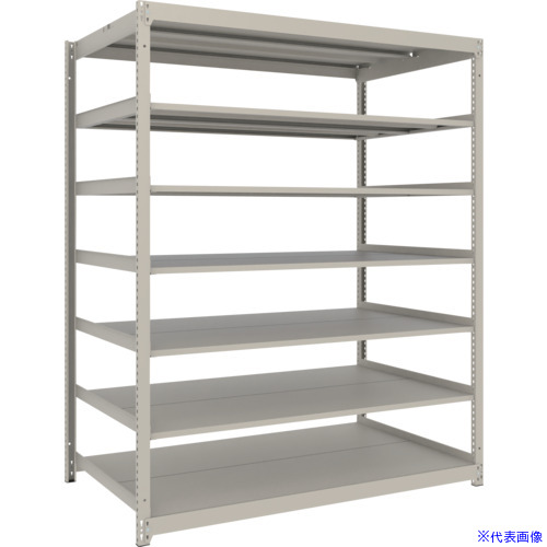 ■TRUSCO スチールラック 薄板ラック(棚板分割タイプ、耐荷重100Kg)1800×875×H1800 7段単体 ネオグレー UL6697(NG)(6577093)
