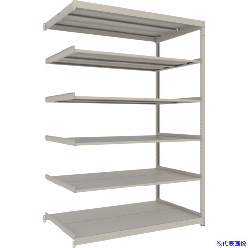 ■TRUSCO スチールラック 薄板ラック(棚板分割タイプ、耐荷重100Kg)1800×595×H2400 6段連結 ネオグレー UL8666B(NG)(6625049)